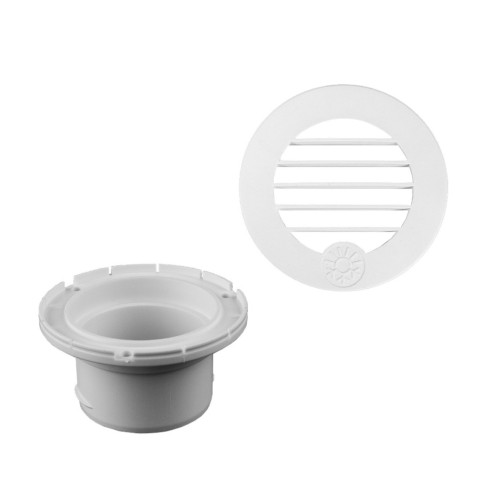 AIR DUCTING GRILLE 60mm / 30º with FLANGE (WHITE) AUTOTERM
